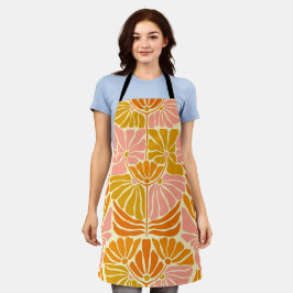 Colorful Retro Flowers Schort