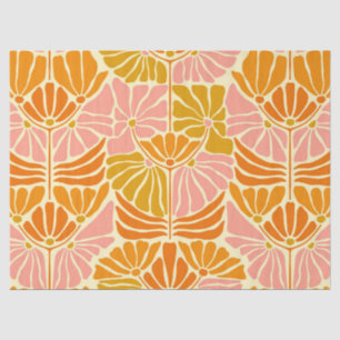 Colorful Retro Flowers Tissuepapier