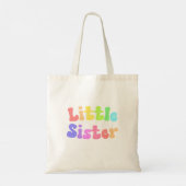 Colorful Retro Font Big Sister Canvas tas (Achterkant)