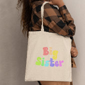 Colorful Retro Font Big Sister Canvas tas