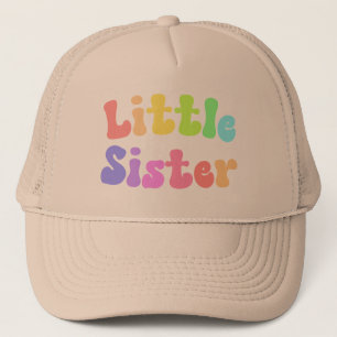 Colorful Retro Font Big Sister Trucker Hat Pet