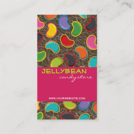 Colorful Retro Fun Jellybeans Pop Visitekaartje (Voorkant)