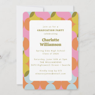 Colorful Retro Geometric Fun Uniek Afstuderen Kaart