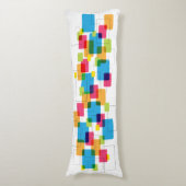 Colorful Retro Geometric Rectangles Pattern Lichaamskussen (Voorkant Verticaal)