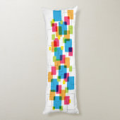 Colorful Retro Geometric Rectangles Pattern Lichaamskussen (Achterkant (Verticaal))