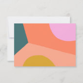 Colorful Retro Geometric Wedding | Geel RSVP Kaartje (Achterkant)