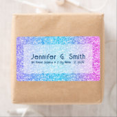 Colorful Retro Glitter en Sparkles ombre Etiket (Insitu)
