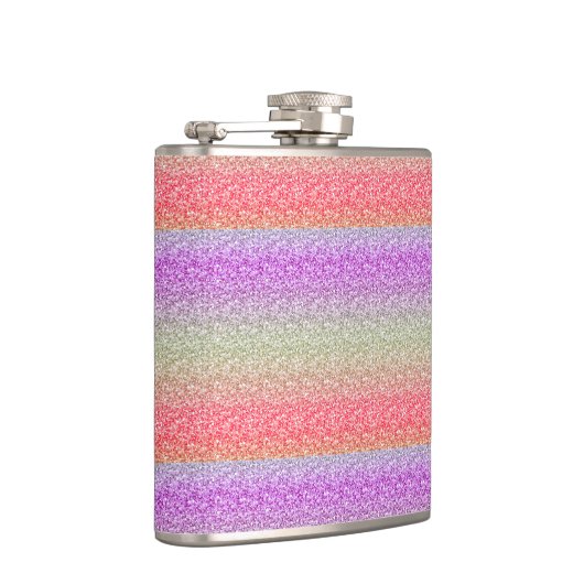 Colorful Retro Glitter Patroon Heupfles (Rechts)