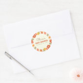 Colorful Retro Groovy Daisy Flower Baby shower Ronde Sticker (Envelop)