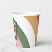 Colorful Retro Groovy Holly Jolly Vibes Kerstmis Papieren Bekers (Achterkant)