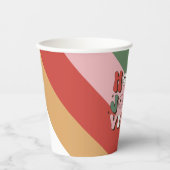 Colorful Retro Groovy Holly Jolly Vibes Kerstmis Papieren Bekers (Voorkant)