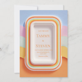 Colorful Retro Gummy Candy 3D Frame Wedding Kaart