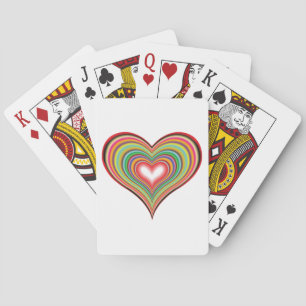 Colorful Retro Heart Pokerkaarten