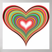 Colorful Retro Heart Poster (Voorkant)