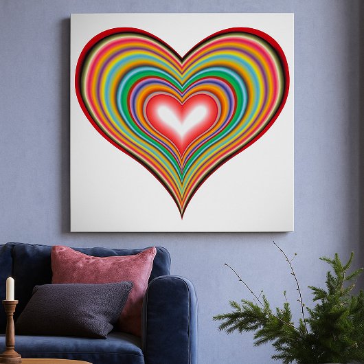 Colorful Retro Heart Poster