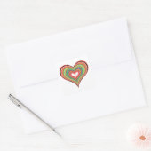 Colorful Retro Heart Square Sticker (Envelop)