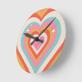 Colorful Retro Hearts with Sparkles | Valentine Ronde Klok (Hoek)