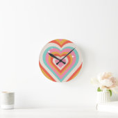 Colorful Retro Hearts with Sparkles | Valentine Ronde Klok (Huis)