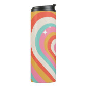 Colorful Retro Hearts with Sparkles | Valentine  Thermosbeker (Gedraaid links)