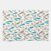 Colorful Retro Herfst Flowers & Botanical Theedoek (Horizontaal)