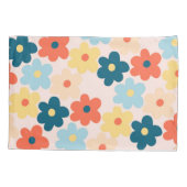 Colorful Retro Hippie Flower Pattern Kussensloop (Achterkant)