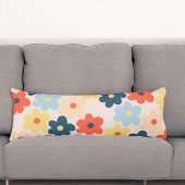Colorful Retro Hippie Flower Pattern Lichaamskussen
