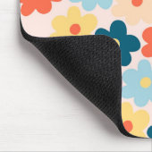 Colorful Retro Hippie Flower Pattern Muismat (Hoek)