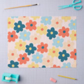 Colorful Retro Hippie Flower Pattern Tissuepapier (Craft)