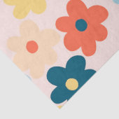 Colorful Retro Hippie Flower Pattern Tissuepapier (Detail)