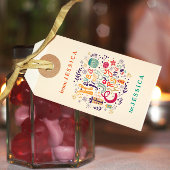 Colorful Retro Holly Jolly Kerstmis Cadeaulabel