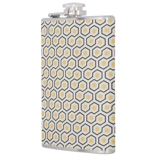 Colorful Retro Honeycomb Grid Patroon Heupfles (Links)