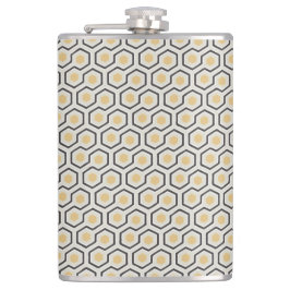 Colorful Retro Honeycomb Grid Patroon Heupfles