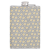 Colorful Retro Honeycomb Grid Patroon Heupfles (Achterkant)