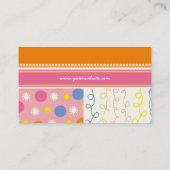 Colorful Retro Hot Pink Combo Patroonkaart Visitekaartje (Achterkant)