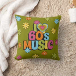 Colorful Retro I Love 60s Music Kussen