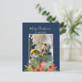 Colorful Retro kerstcadeau foto Feestdagenkaart (Staand voorkant)