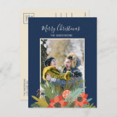 Colorful Retro kerstcadeau foto Feestdagenkaart (Voorkant / Achterkant)