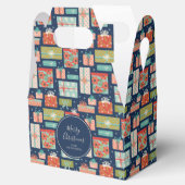 Colorful Retro Kerstcadeaufeestdag Bedankdoosjes (Geopend)