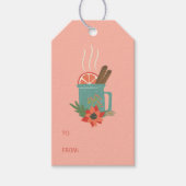 Colorful Retro Kerstfeestdag cider Cadeaulabel (Voorkant)