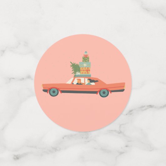 Colorful Retro Kerstfeestdag Confetti (Kleine voorkant)