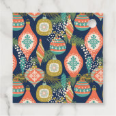 Colorful Retro Kerstfeestwagen Bedankjes Labels (Achterkant)