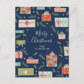 Colorful Retro Kerstmis Feestdagenkaart (Voorkant)