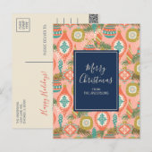 Colorful Retro-kerstversieringen Feestdagenkaart (Voorkant / Achterkant)