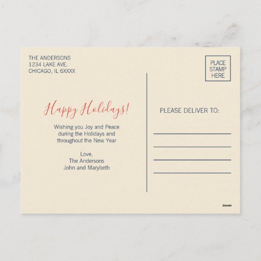 Colorful Retro-kerstversieringen Feestdagenkaart (Achterkant)