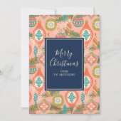 Colorful Retro-kerstversieringen Feestdagenkaart (Voorkant)