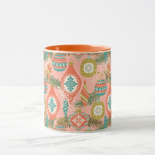 Colorful Retro-kerstversieringen Mok (Midden)