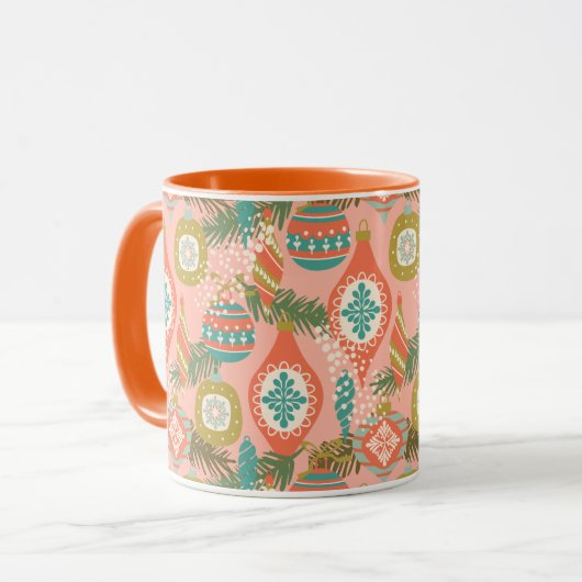 Colorful Retro-kerstversieringen Mok (Voorkant links)