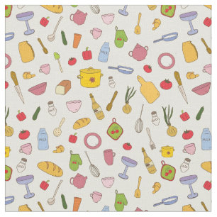 Colorful Retro Kitchen Stof