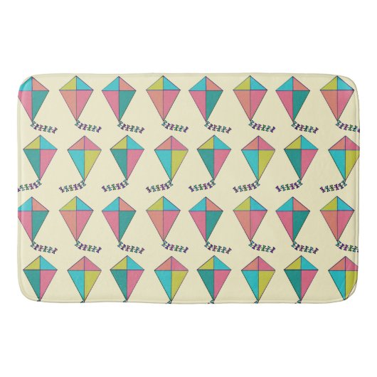 Colorful Retro Kite Patroon Badmat (Voorkant)