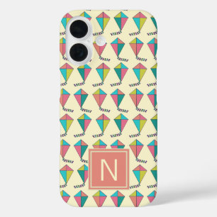 Colorful Retro Kite Patroon iPhone 16 Hoesje